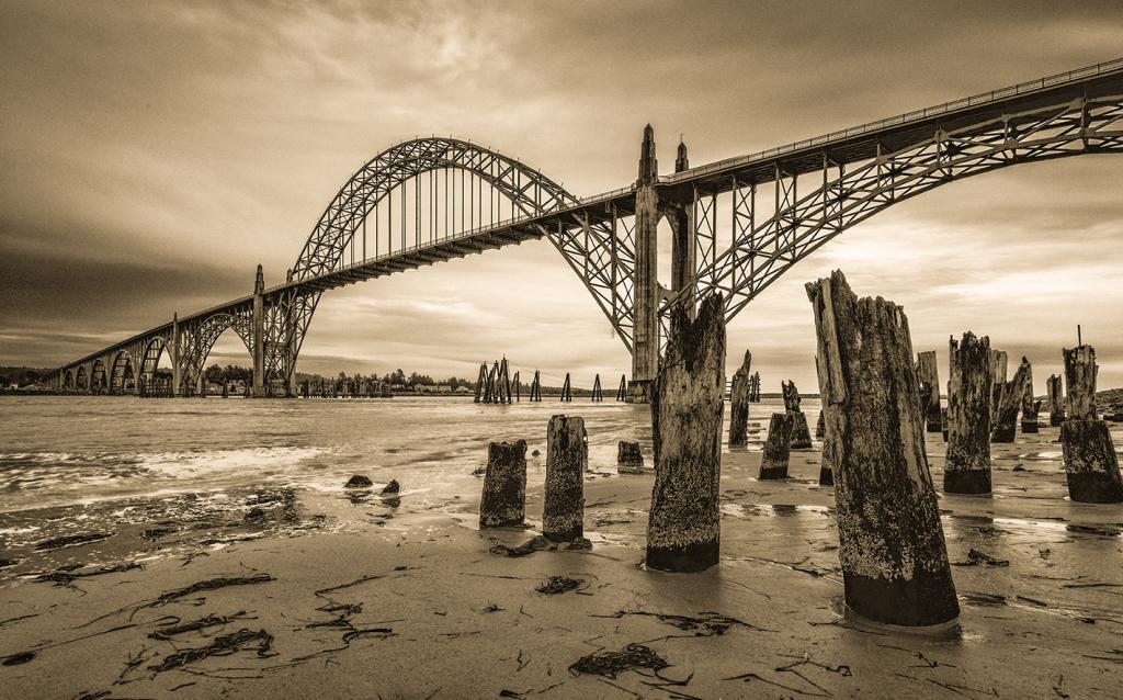 Newport bridge at sunrise